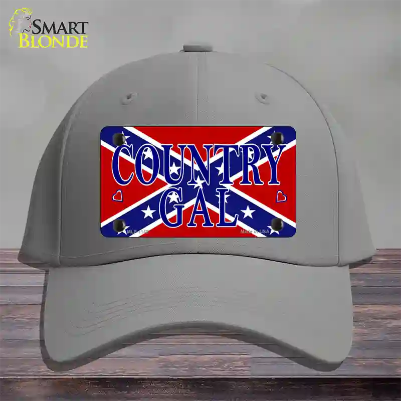 Confederate Country Gal Novelty License Plate Hat Cotton / Gray