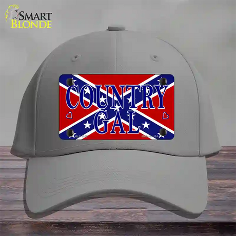 Confederate Country Gal Novelty License Plate Hat Cotton / Gray