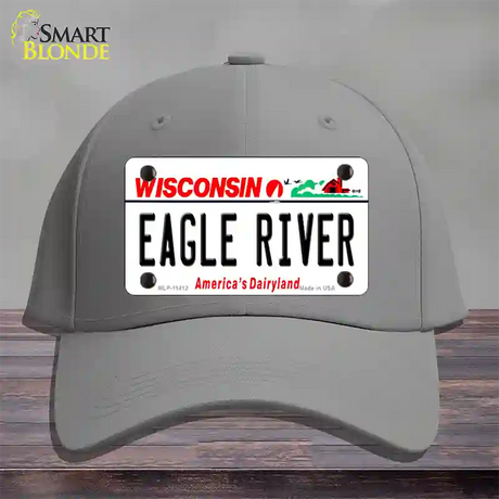 Eagle River Wisconsin Novelty License Plate Hat Cotton / Gray