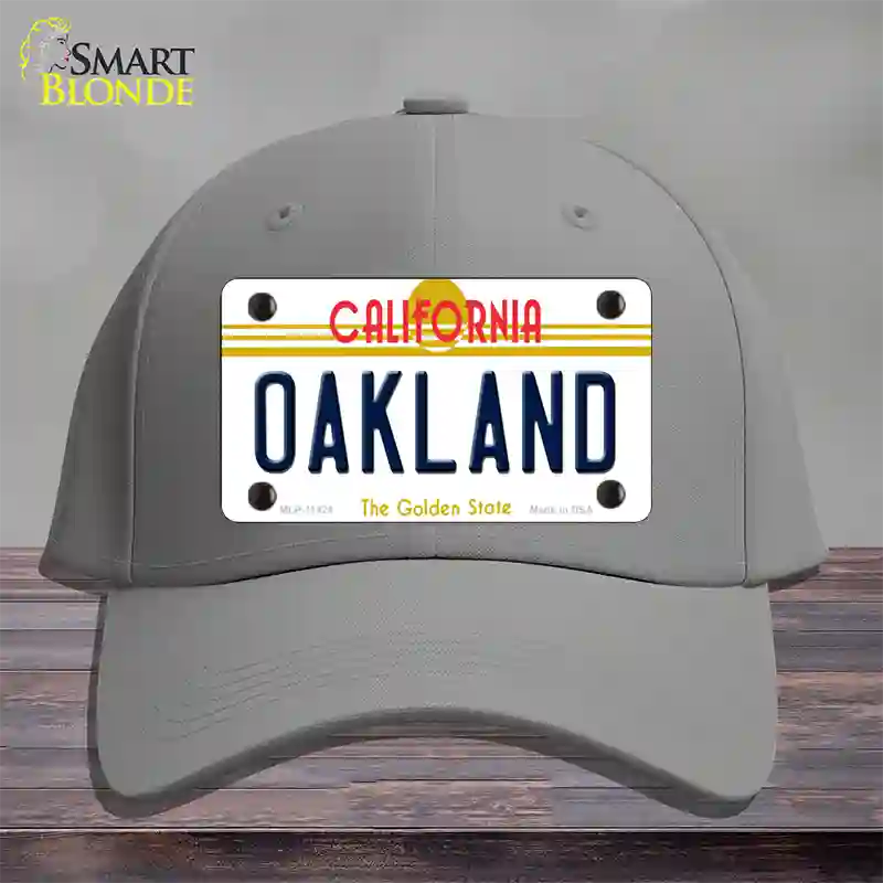 Oakland California Novelty License Plate Hat Cotton / Gray