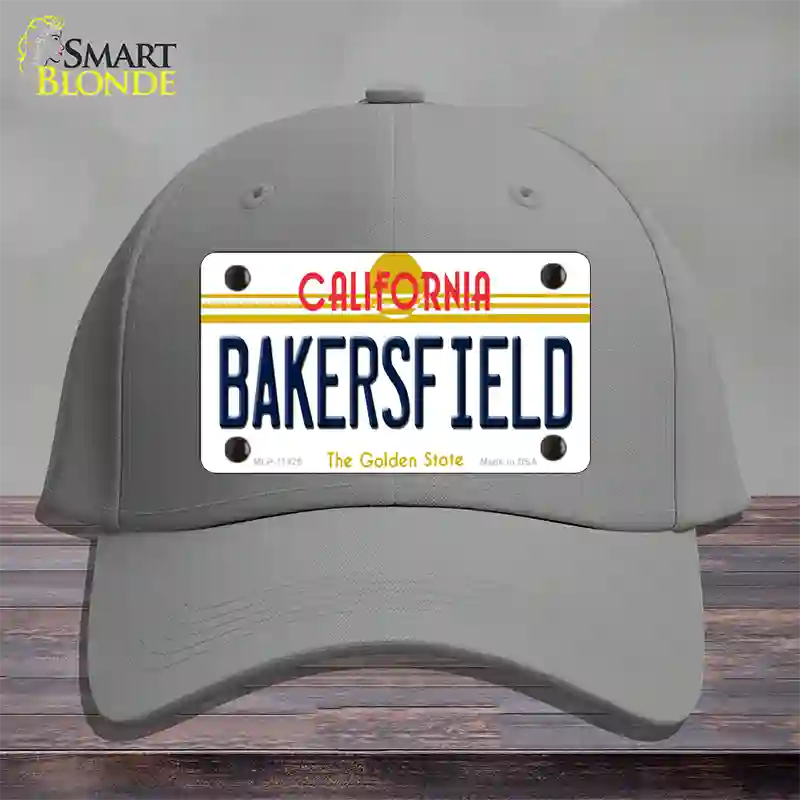 Bakersfield California Novelty License Plate Hat Cotton / Gray