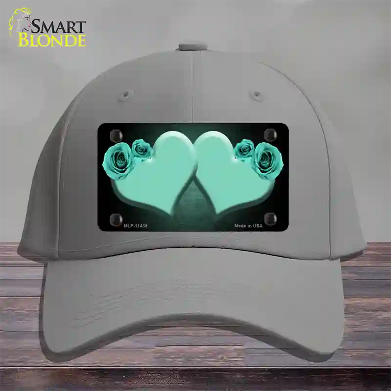 Hearts Over Roses In Mint Novelty License Plate Hat Cotton / Gray