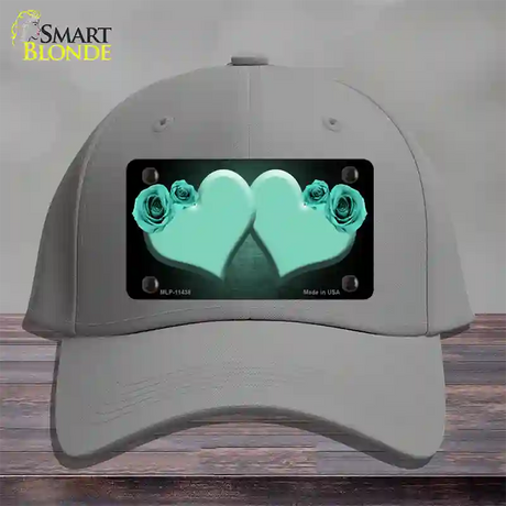 Hearts Over Roses In Mint Novelty License Plate Hat Cotton / Gray