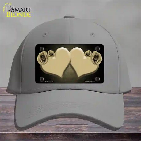 Hearts Over Roses In Gold Novelty License Plate Hat Cotton / Gray