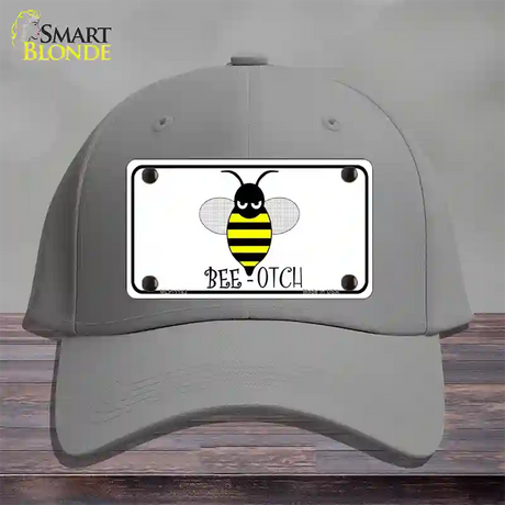 Bee-otch Novelty License Plate Hat Cotton / Gray