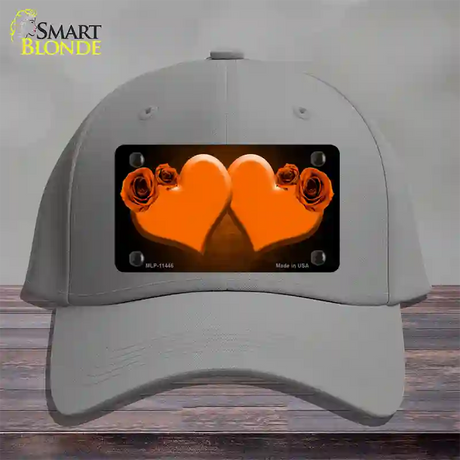 Hearts Over Roses In Orange Novelty License Plate Hat Cotton / Gray