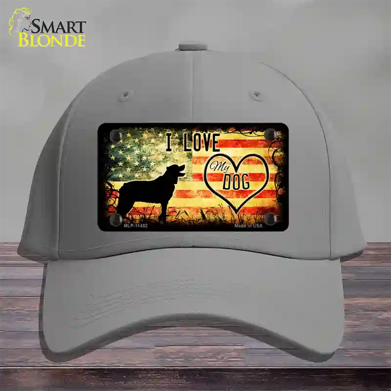 I Love My Dog Novelty License Plate Hat Cotton / Gray