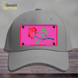 Illustrated Rose On Pink Chaise Lounge Novelty License Plate Hat Cotton / Gray