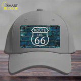 Route 66 Blue Brick Wall Novelty License Plate Hat Cotton / Gray