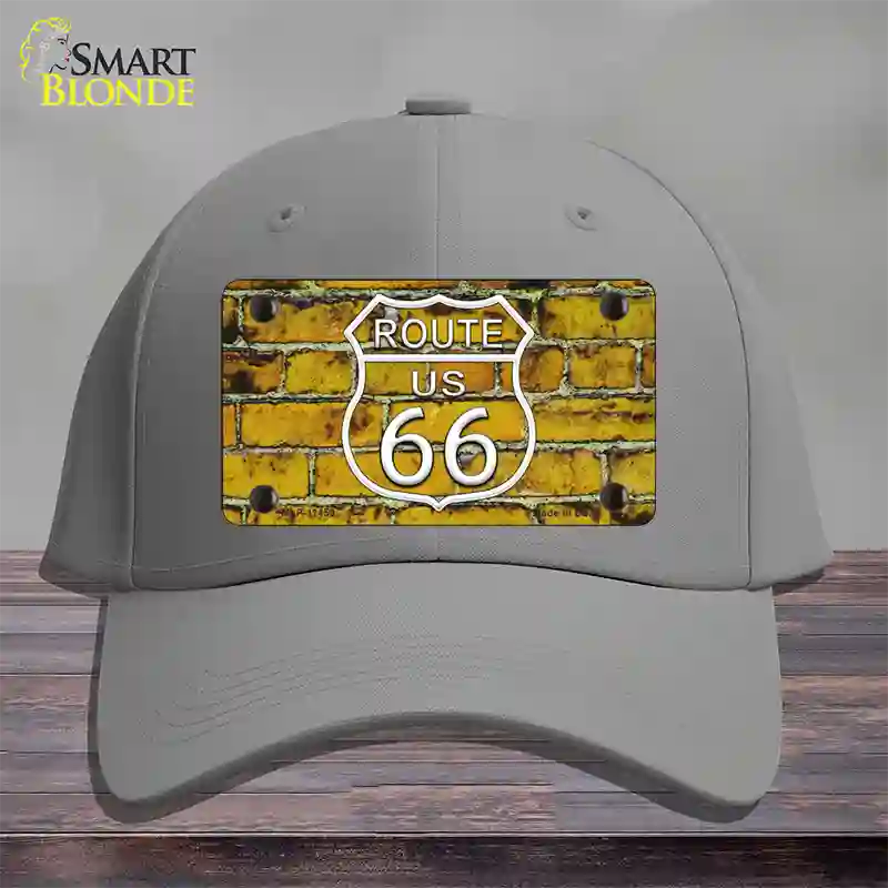 Route 66 Yellow Brick Wall Novelty License Plate Hat Cotton / Gray