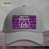 Route 66 Purple Brick Wall Novelty License Plate Hat Cotton / Gray