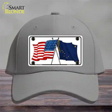 Alaska Crossed US Flag Novelty License Plate Hat Cotton / Gray