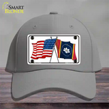 Mississippi Crossed US Flag Novelty License Plate Hat Cotton / Gray