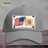 New Jersey Crossed US Flag Novelty License Plate Hat Cotton / Gray