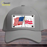 Washington DC Crossed US Flag Novelty License Plate Hat Cotton / Gray