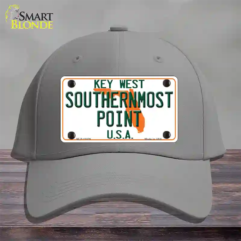 Key West Southernmost Point Novelty License Plate Hat Cotton / Gray