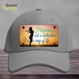 Happiness Way Of Life Sunset Novelty License Plate Hat Cotton / Gray