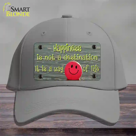 Happiness Way Of Life Ball Novelty License Plate Hat Cotton / Gray