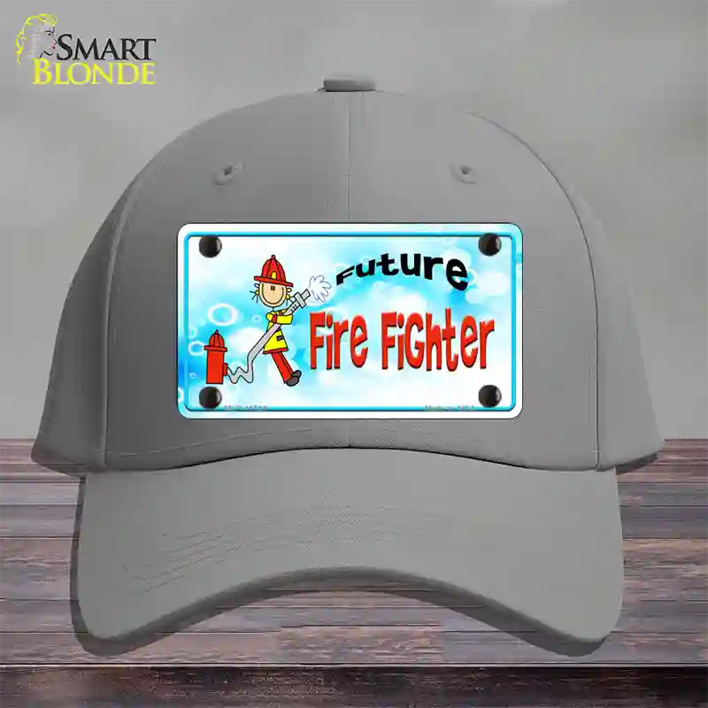 Future Fire Fighter Novelty License Plate Hat Cotton / Gray