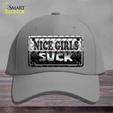 Nice Girls Suck Novelty License Plate Hat Cotton / Gray