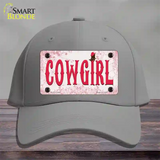 Cowgirl Pink Novelty License Plate Hat Cotton / Gray