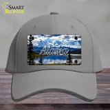 Alaska Snowy Mountains State Novelty License Plate Hat Cotton / Gray