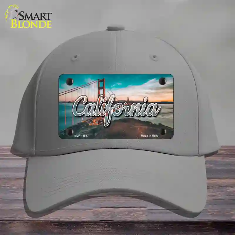 California Golden Gate Bridge State Novelty License Plate Hat Cotton / Gray