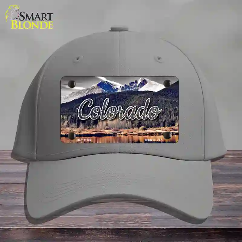 Colorado Forest and Mountains State Novelty License Plate Hat Cotton / Gray