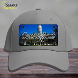 Connecticut Capital Building State Novelty License Plate Hat Cotton / Gray