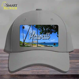 Hawaii Palm Trees State Novelty License Plate Hat Cotton / Gray