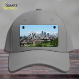 Kansas Downtown Skyline State Novelty License Plate Hat Cotton / Gray