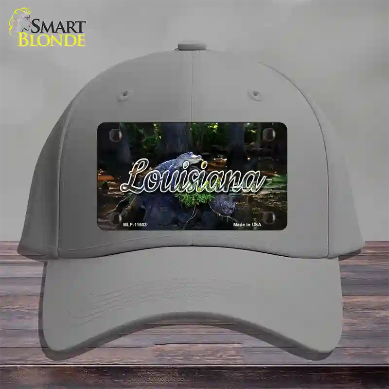 Louisiana Alligator Swamp State Novelty License Plate Hat Cotton / Gray