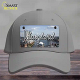 Maryland River Skyline State Novelty License Plate Hat Cotton / Gray