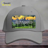 Minnesota City Skyline Sunset State Novelty License Plate Hat Cotton / Gray