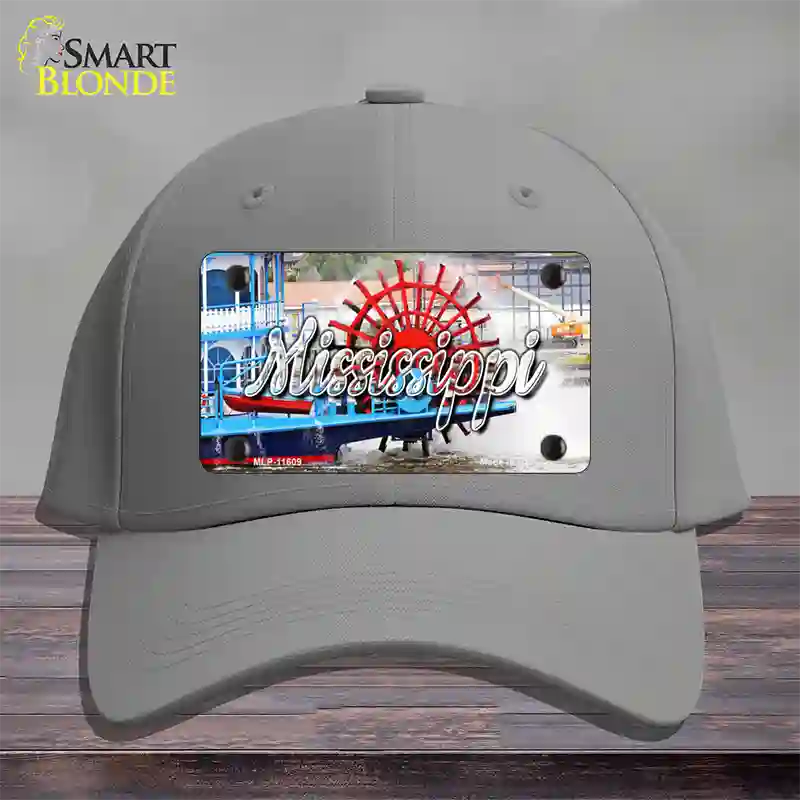 Mississippi Boat State Novelty License Plate Hat Cotton / Gray