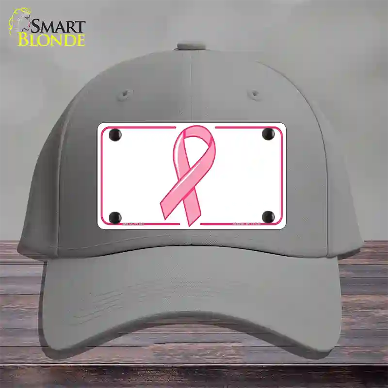 Breast Cancer Ribbon Novelty License Plate Hat Cotton / Gray