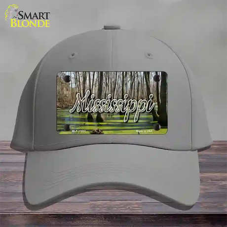 Mississippi Swamp State Novelty License Plate Hat Cotton / Gray