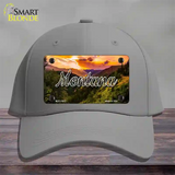 Montana Forest Sunset State Novelty License Plate Hat Cotton / Gray