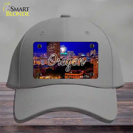 Oregon Firework City Lights State Novelty License Plate Hat Cotton / Gray