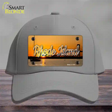 Rhode Island River Sunset State Novelty License Plate Hat Cotton / Gray