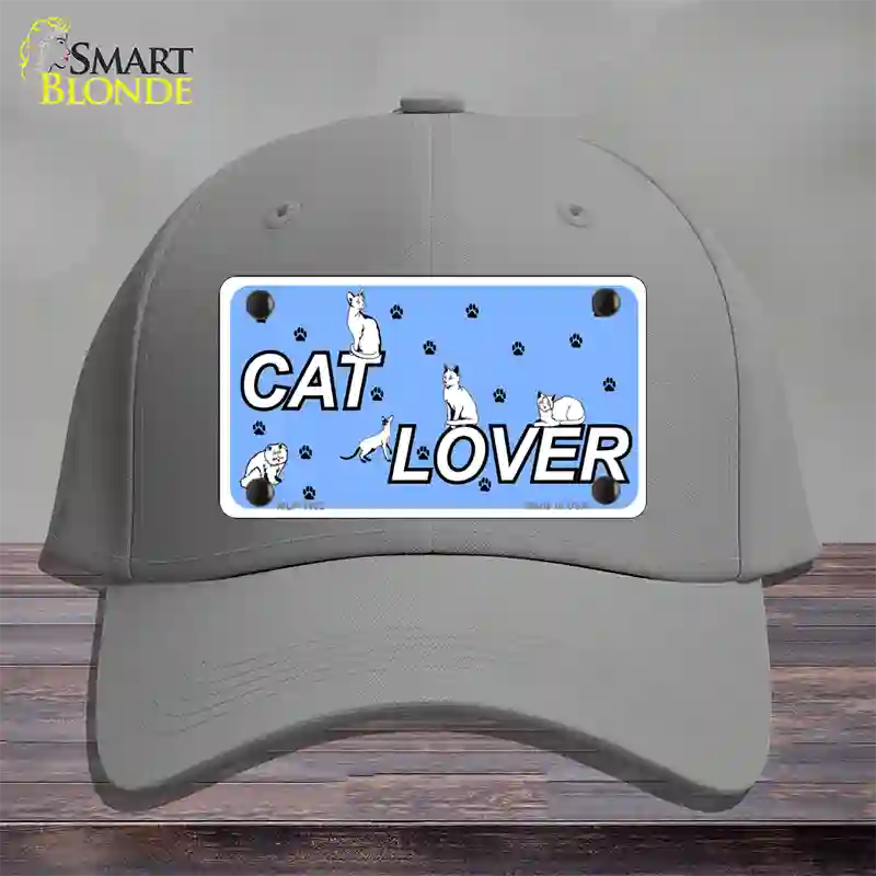 Cat Lover Novelty License Plate Hat Cotton / Gray