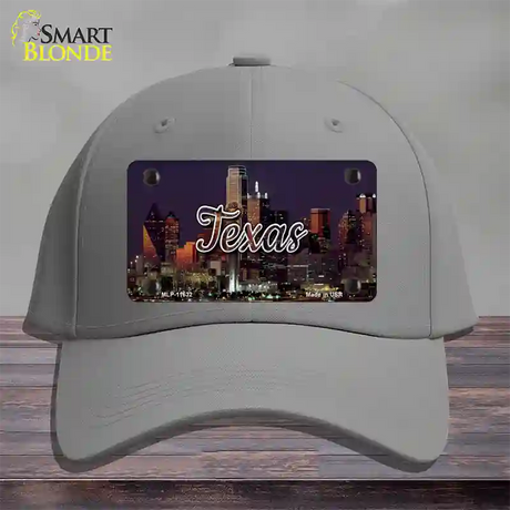 Texas City Lights Novelty License Plate Hat Cotton / Gray