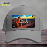 Utah Canyon Arch State Novelty License Plate Hat Cotton / Gray