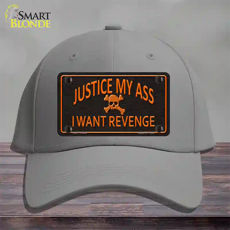 Justice My Ass Novelty License Plate Hat Cotton / Gray