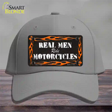 Real Men Ride Motorcycles Novelty License Plate Hat Cotton / Gray