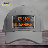 49 Percent Bitch 51 Percent Sweet Novelty License Plate Hat Cotton / Gray