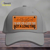 Here For A Good Time Novelty License Plate Hat Cotton / Gray