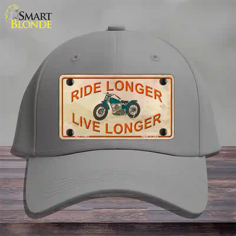 Ride Longer Live Longer Novelty License Plate Hat Cotton / Gray