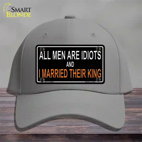 All Men Are Idiots Novelty License Plate Hat Cotton / Gray