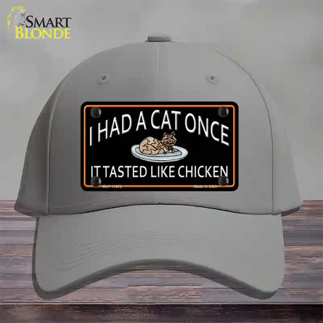 I Had A Cat Once Novelty License Plate Hat Cotton / Gray